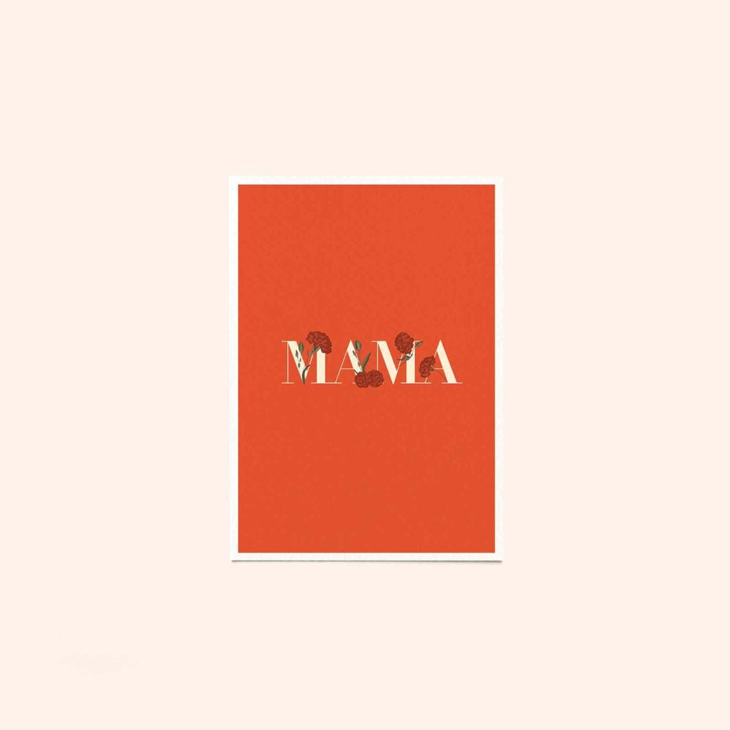 Carte mama rouge de la marque de papeterie bretonne Linon