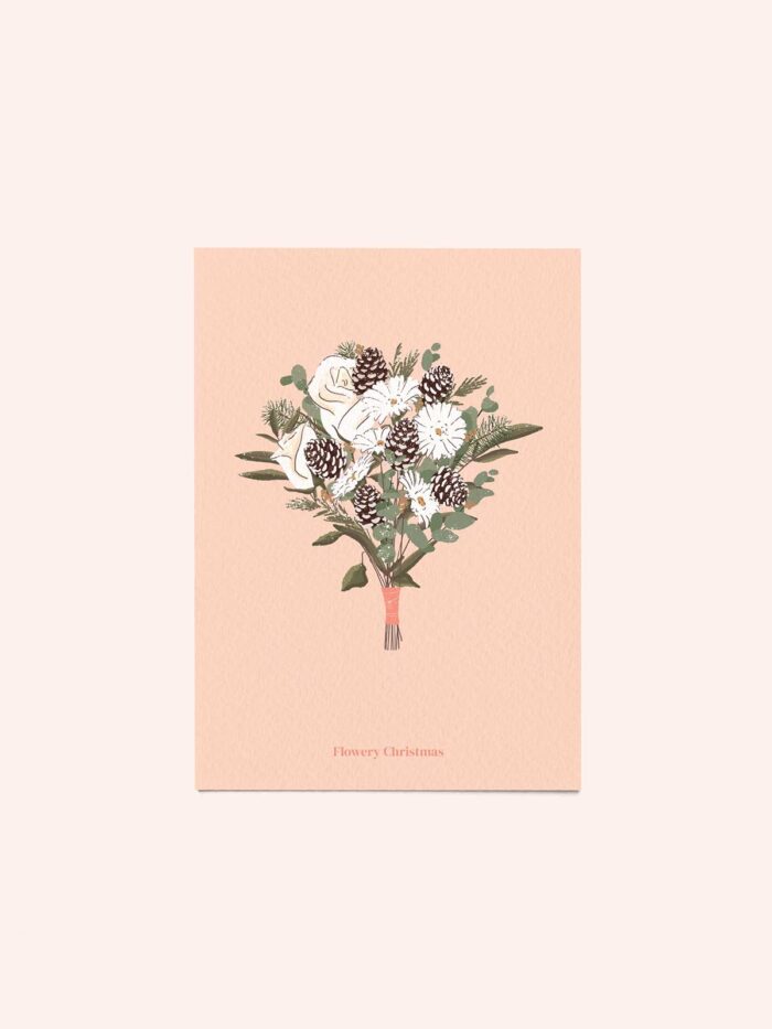 Carte de voeux fleur bouquet noel • Papeterie responsable