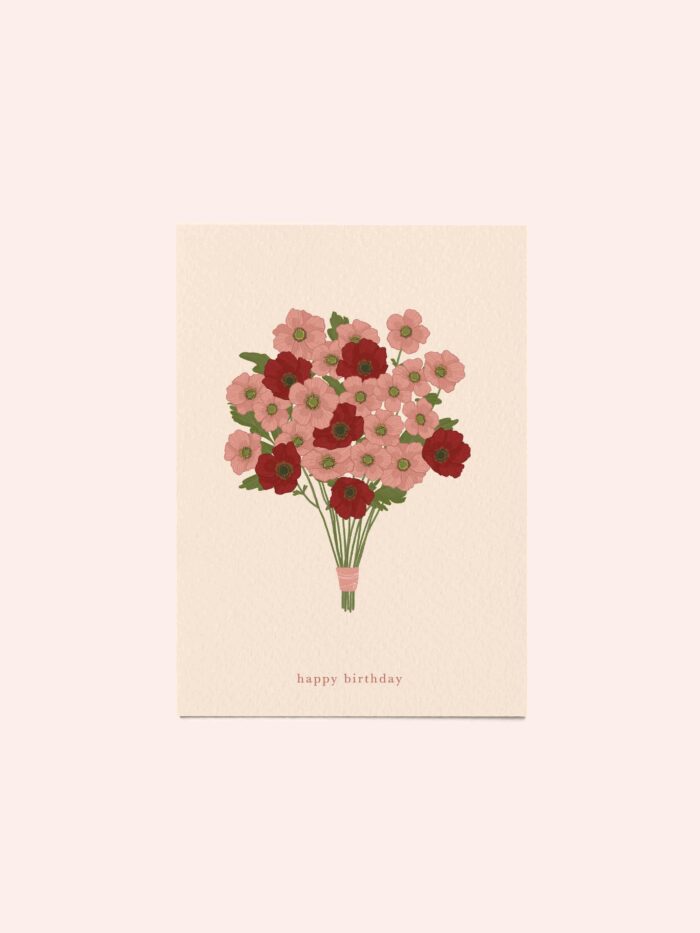 Carte bouquet d'anniversaire de papeterie bretonne Linon